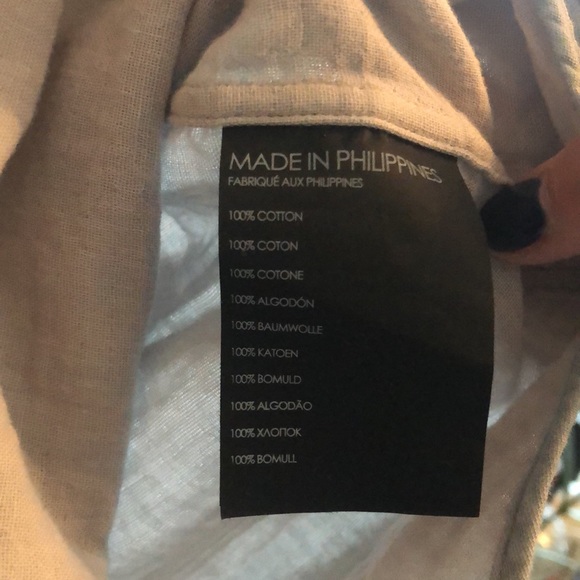 Men’s Club Monaco, Large, 100% cotton button-down shirt, blue-grey color - Picture 5 of 6